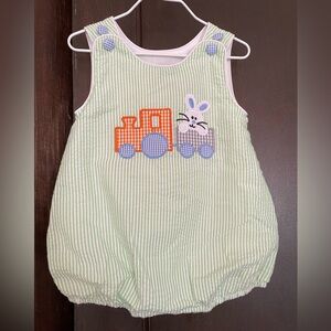 Easter Romper boys 18-24 months seersucker bunny